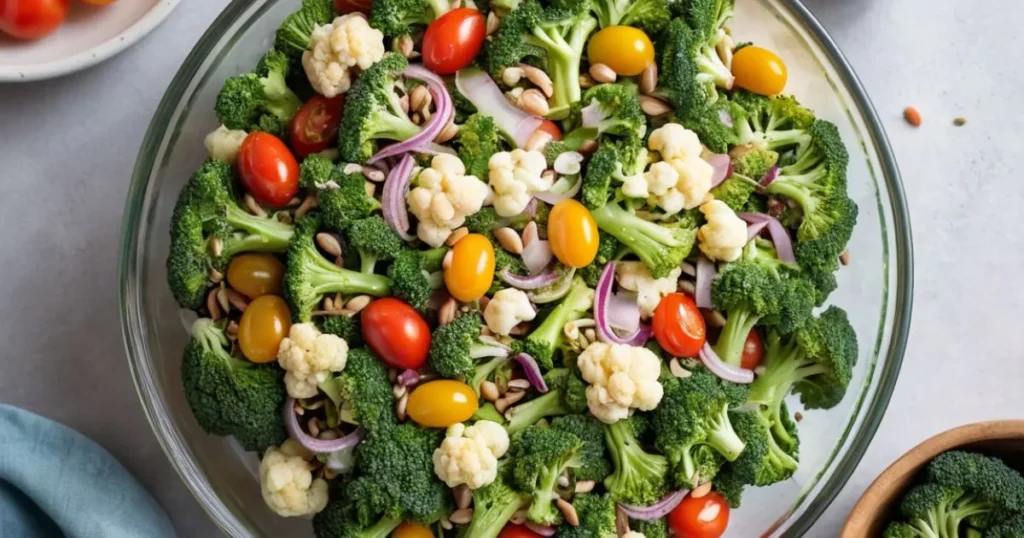 Broccoli and Cauliflower Salad