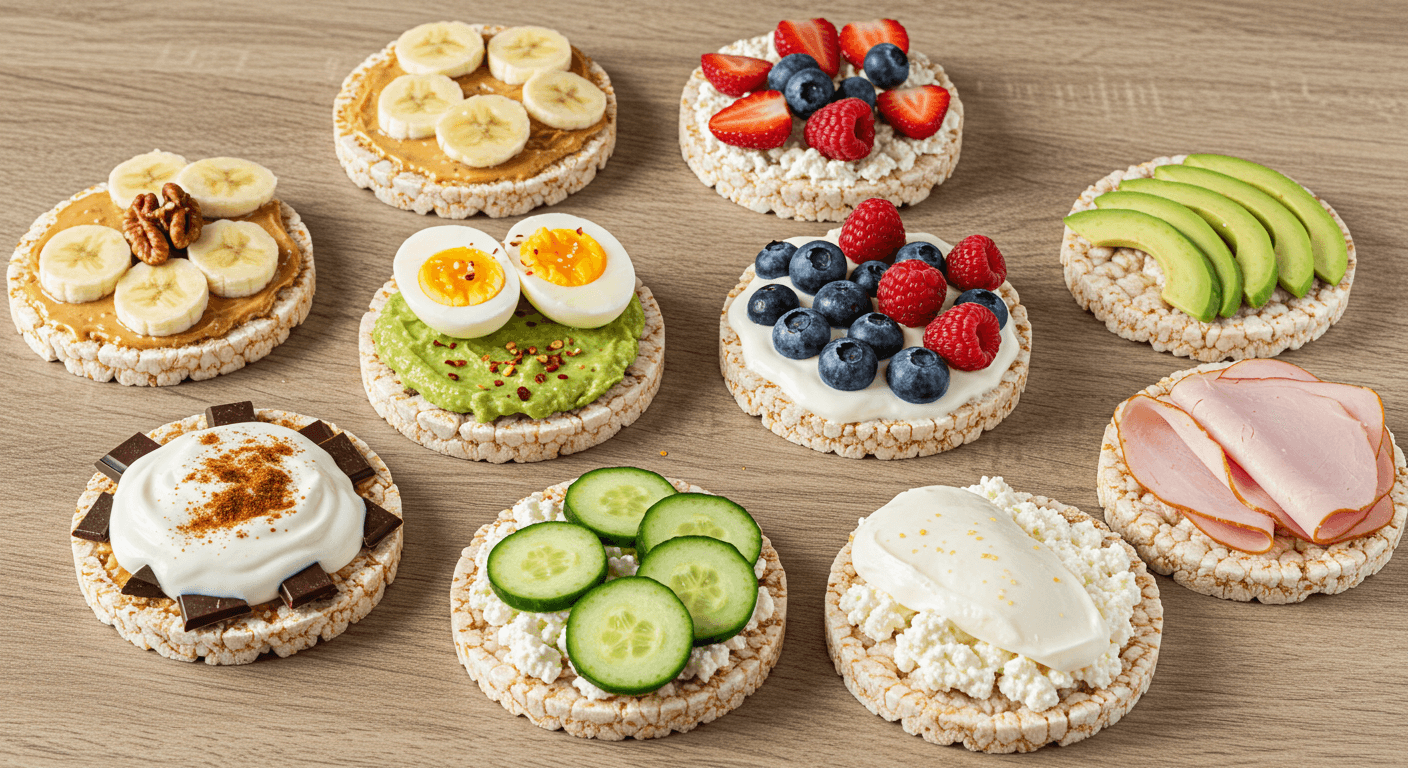 Healthy and Colorful Rice Cakes Toppings for Snacks and Meals