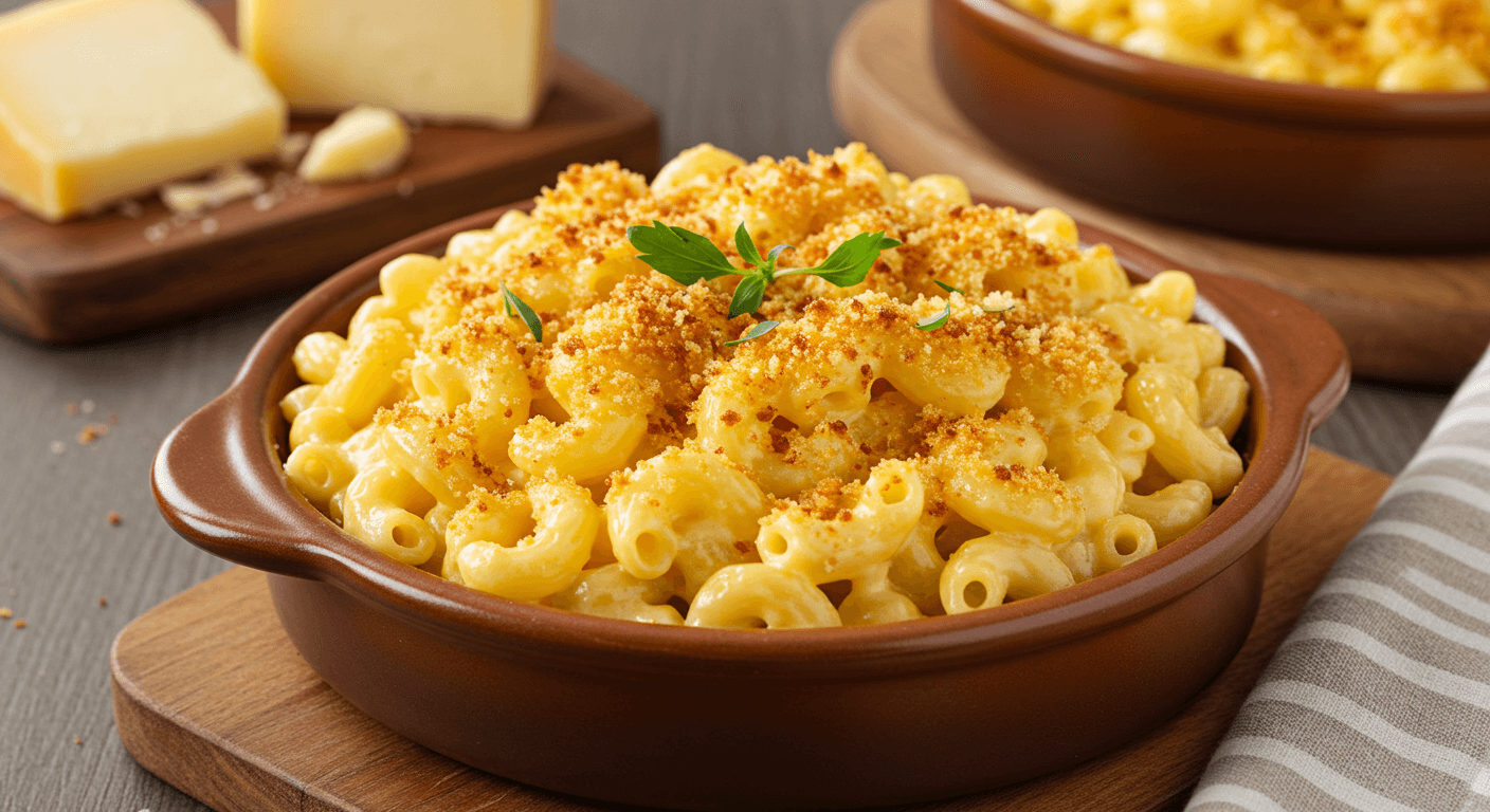 Creamy Tinis Mac and Cheese Recipe with Breadcrumb Topping